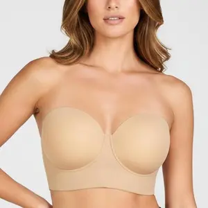 HSIA Celeste Lightlined Strapless Plus Size Supportive Grippy Longline Half Cup Women's Full Bust and Full Figure Corset Bra Elegant Chic