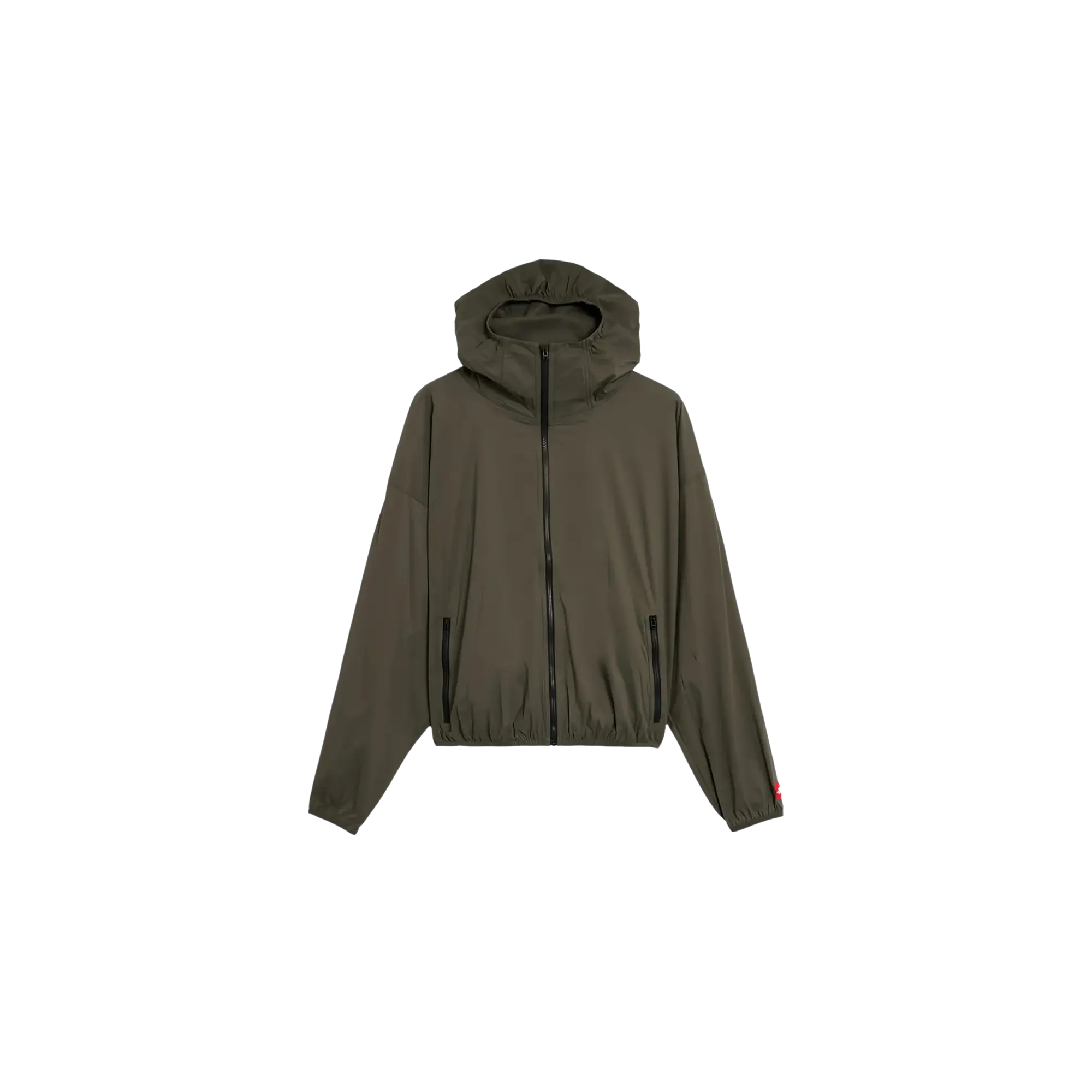 TNF Red Box Packable Hooded Wind Jacket "New Taupe Green" NF0A8EFW21L