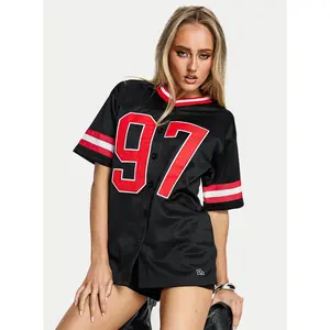 SDSU Football Button Down Jersey Black