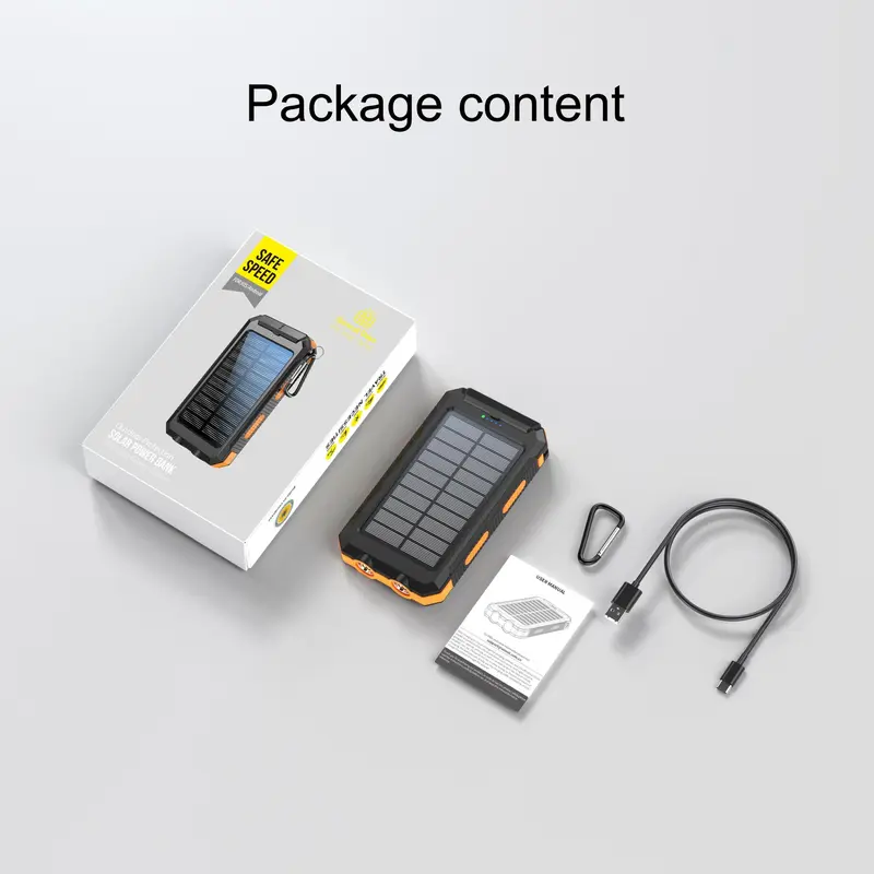 10000mAh Portable Solar Power Bank, Dual USB Output Port Waterproof Power Bank with LED Light, Solar Phone Charger Compatible with iPhone & Android #TOP PICKS 3