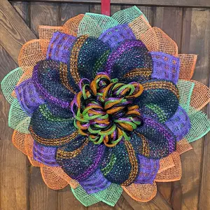 Halloween poly burlap wreath