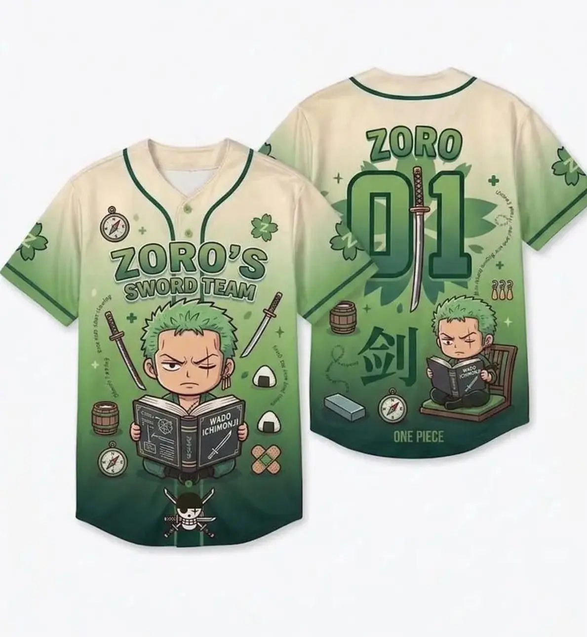 Custom Anime Baseball Jersey, Zoro Team Youth Shirt, Personalized Name Number
