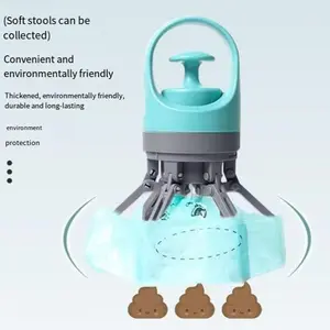 Portable Pet Poop Scooper with Bag Dispenser Stretchable Handle Outdoor Dog Waste Collector Easy Cleanup Tool for Dog Parents Multiple Design