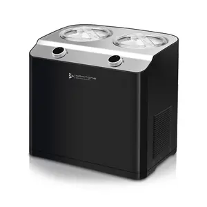 Homtone 2 Flavor Ice Cream Maker,Automatic Compressor Ice Cream Maker Machine with 2 Bowls,2 x 1.3qt No Pre Freezing, Electric Gelato Maker & Sorbet Maker, 3 Modes, Keep Cool Function