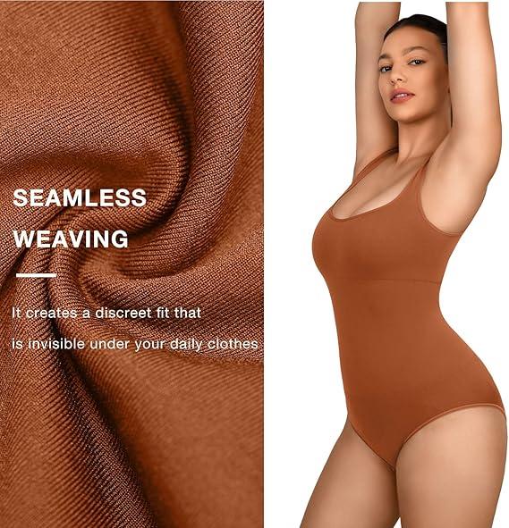 FeelinGirl Seamless Tummy Control Waist Slimming Bodysuit Shapewear Basic Womenswear Underwear Adjustable Comfort Lady Fits Triangle