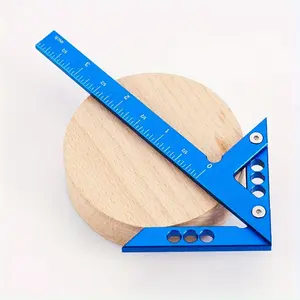 1pc Precision Aluminum Alloy Woodworking Marking Ruler - Durable Blue Center Scribe with Inch/CM Measurements for Accurate Layout on Wood Surfaces, Woodworking Tools