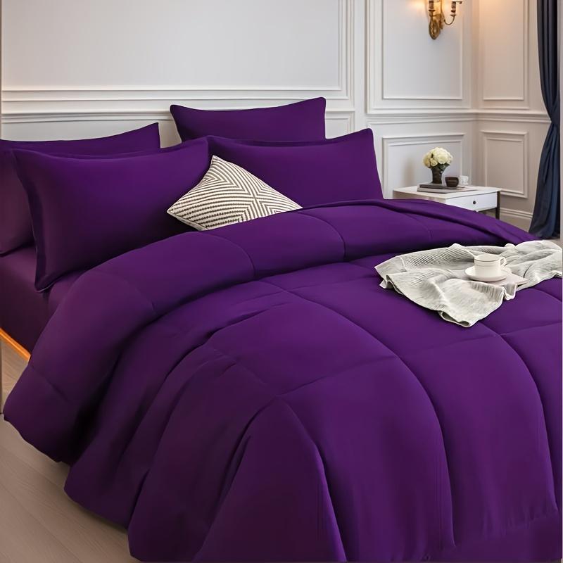7pcs Luxury Color Bed Comforter Sets, Bedding Comforter Sets, Bedding Sheet, Quilt Set, Home Bedroom & Hotel & School & Travel & Outdoor, Valentine's Day Bed In A Bag