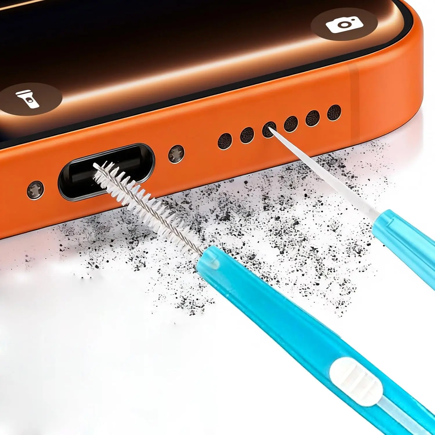 5pcs Durable Cell Phone & Camera Cleaning Kit - Dual-Side Multifunction Tools with Anti-Clogging Nylon Brushes, Hook Cleaner for iPhone 17 Pro Max, Smartphone, Tablet Charging Ports, Speakers to Maintain Audio Performance, Remove Gunk From Hard To Reach A