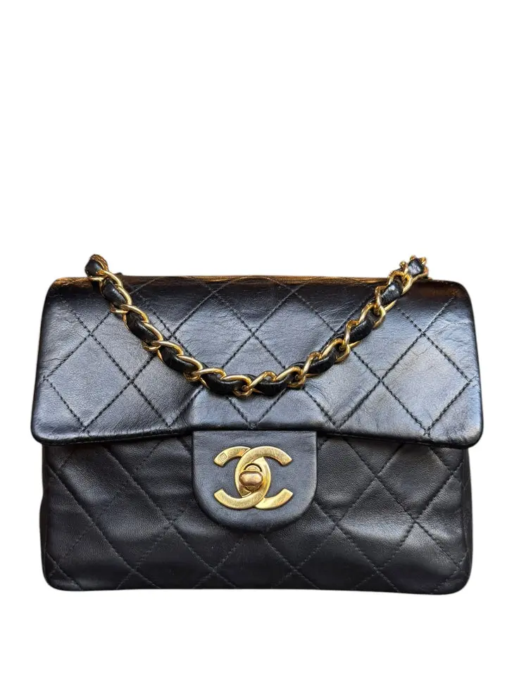 Pre-owned CHANEL Leather Shoulder Bags Black Classic Mini Flap Bag ‘94 ‘96