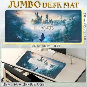 Hogwarts Castle Legacy Gaming Mouse Pad, Large Gaming Desk Pad, Magic Castle Computer Laptop Keyboard and Mouse Mat, Halloween Desk Accessories