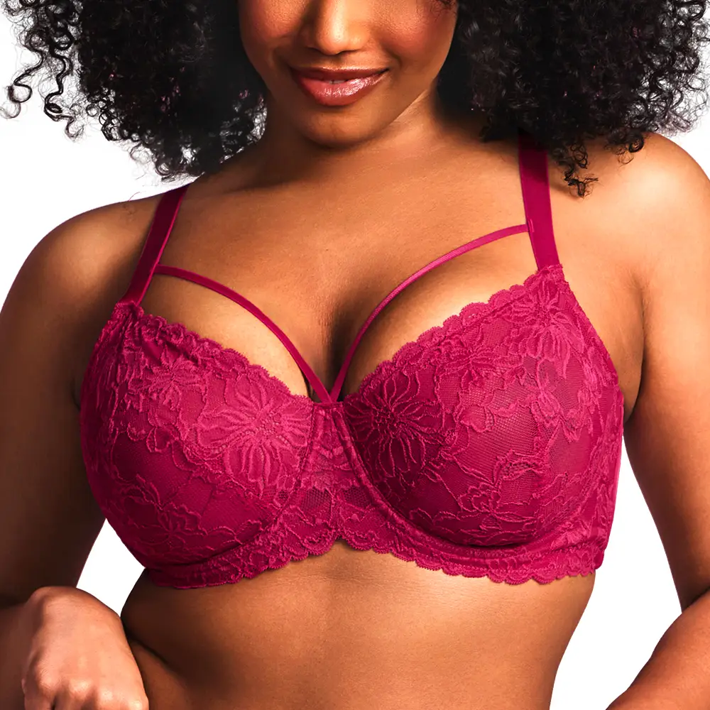 HSIA Pretty In Petals Black Unlined Full Coverage Strappy Lace Underwire Bra dealsforyoudays
