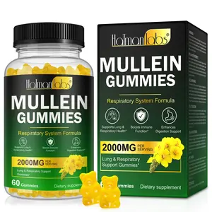 Mullein Gummies for Lung & Respiratory Health 60 Count | Mullein Leaf Extract for Smokers | Soothes Throat Irritation & Supports Immune | Breathe Easier Daily | Men & Women