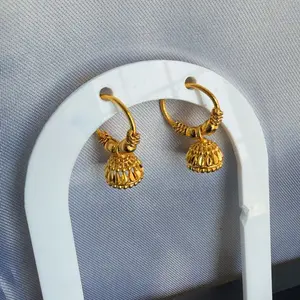 Elegant Gold-Tone pinjada Earrings with Intricate Design for Women's Fashion Accessories