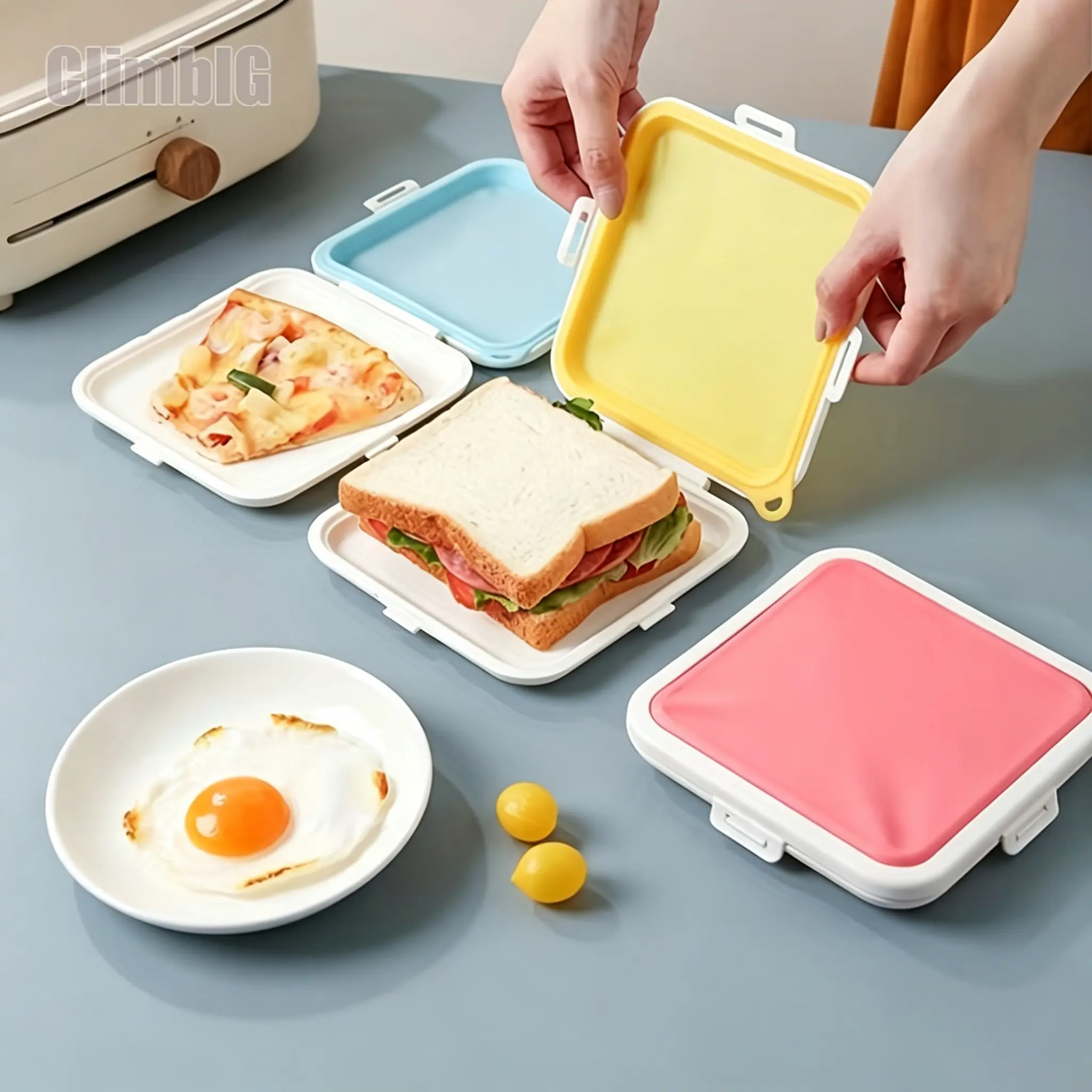 1Pcs Portable Sandwich And Toast Bento Box – Leak-Proof Food Storage Container With Lid – Suitable For Adults And Kids – Ideal For Camping, Picnics, Outdoor Meal Prep, Backpacking, Office Lunches, And Travel