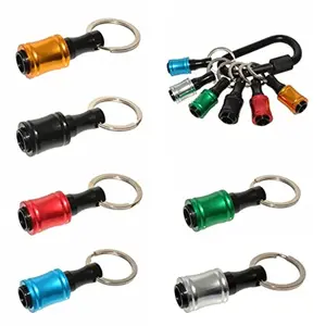 6pc 1/4 Inch Hex Shank Keychain Bit Holder, Replaceable Screwdriver Bits, Fast Change Screwdriver Adapter, Portable Socket Adapter, Ideal for DIY Tools