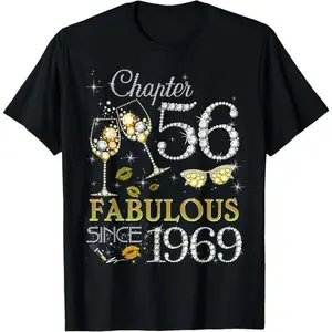 Womens Chapter 56 Fabulous Since 1969 56Th Birthday Queen T-Shirt