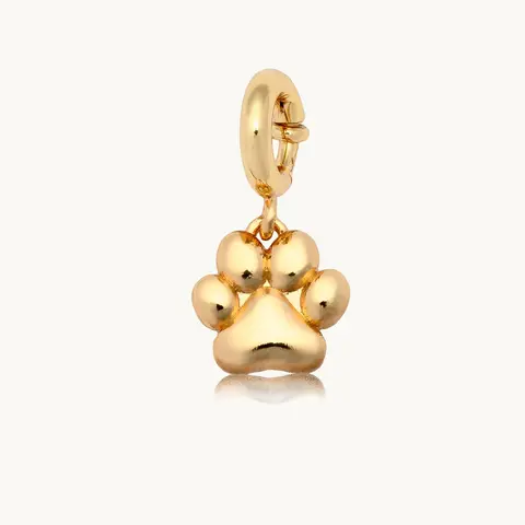 Little Words Project Puffy Paw Print Alloy Charms & Pendants - Compact Size, Luxe Finish, Charm Bases, Spring Ring Clasp, Bag-Compatible, Daily Female Costume Jewelry, Choking Hazard Small Parts
