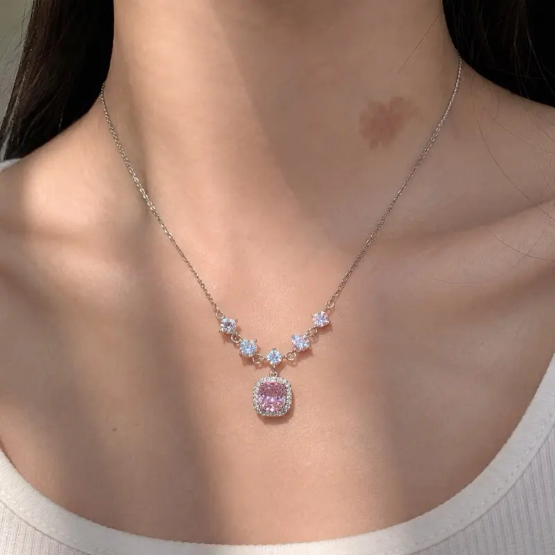 Blush Halo Necklace- Pink