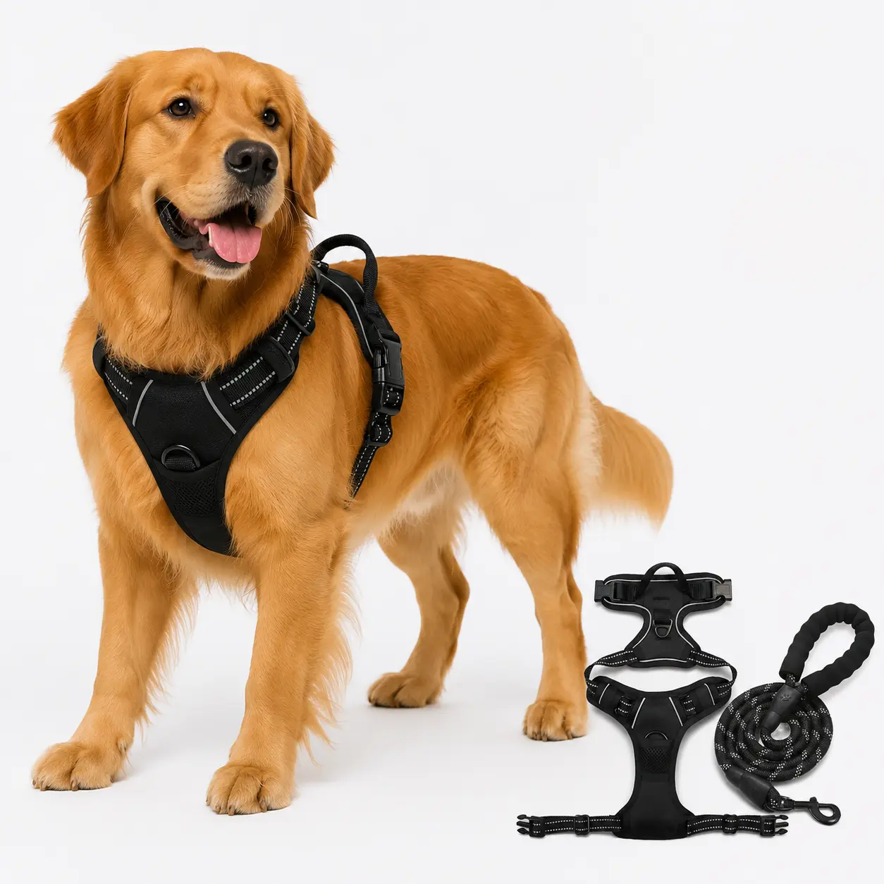 1PC Dog Harness & Leash Set, Prevents Pulling Reflective Vest Harness, Adjustable Comfortable Control for Walking Training, TikTok Viral Pet Camping Essential