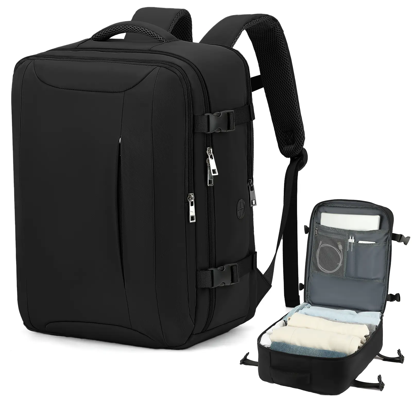 Lossga 25L Modern Airline-Approved Personal Item Backpack - Compact Fit, Lightweight, Waterproof Fabric Travel Bag with 15.6" Laptop Compartment, Multiple Pockets for Travel Use, Commute