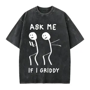 Men's Ask Me If I Griddy Funny Humorous Griddy Dance Funny Saying T-Shirt Streetwear Menswear