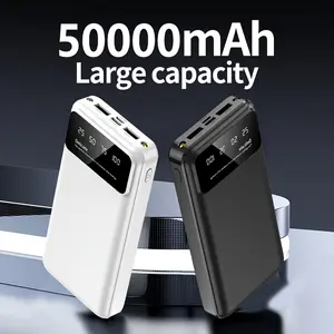 50000mAh Power Bank Portable Charger with LED Display & Dual LED Flashlight - 20W Fast Charging Battery Pack Compatible with iPhone 17/16/15/14/13/12 Pro/Max/Plus Series, Samsung, iPad,and More(USB-C Input and Output(1pack)