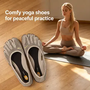 Breathable Mesh Five-Toe Yoga Shoes for Women, Non-Slip Barefoot Minimalist Shoes for Pilates, Indoor Fitness & Floor Workouts, Lightweight Split-Toe Slippers