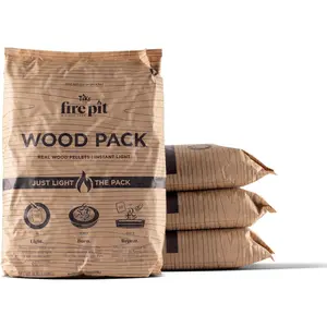 Wood Pack – 4-Pack Wood Pellets for Smokeless Fire Pits, Easy-to-Use Fire Pit Fuel for Outdoor Heating & Camping, 30+ Minute Burn Time, Made in The USA