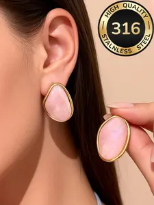 Meadow Style Caramel Color Earrings, French Vintage Fashion Simple High-End Aura Jewelry, Multiple Colors Available, Ideal for Daily Events & Vacations