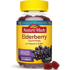 Made Elderberry Gummies with Vitamin C and Zinc, Dietary Supplement for Immune Support, 60 Elderberry Gummies, 30-Day Supply