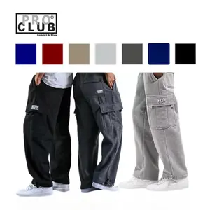 Pro Club Heavyweight Fleece Cargo Sweatpants  Pocket Casual Relaxed Fit