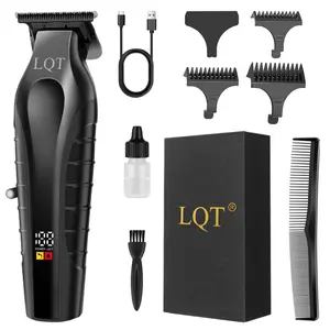 LQT-902  Professional Cordless Rechargeable Hair Clipper for Men with USB Cable & 3 Guide Combs Gift for Haircutting Barber Kit Adjustable Blade Clippers