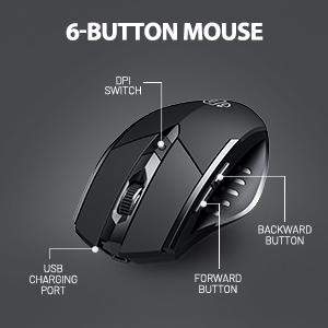 Rechargeable Multi-Device Wireless Bluetooth Mouse