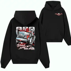 Blood Sweat & Gears Trucker Hoodie, Diesel Life Semi Truck Graphic Sweatshirt, Unisex Diesel Power Hoodie for Men Women, Big Rig Road Lifestyle Streetwear