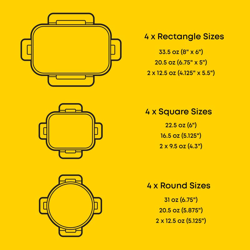 JoyJolt JoyFul 24pc (12 Airtight, Freezer Safe Food Storage Containers and 12 Lids), Pantry Kitchen Storage Containers, Glass Meal Prep Container for Lunch, Glass Storage Containers with Lids