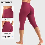 YEOREO Comfy Stretch Women's High Waisted Workout Capri Leggings - 15"/17"/19" Inseam, Hidden Scrunch, No Front Seam, Buttery Soft, Everyday Active Sports Bottoms, Comfy Stretch Women's Sports Leggings,outdoorfun