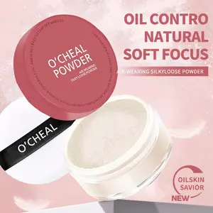 Set Powder Loose Powder Makeup Setting Powder Honey Powder Waterproof Sweatproof Oil Control Long-Lasting Not Easy to Smudge, Full Coverage Matte Makeup Finish Makeup Base Unit Count 1