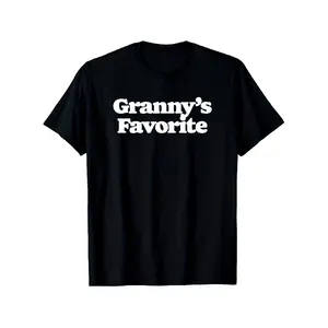 Granny'S Favorite Funny Joke T-Shirt - Unisex-Adults, Unisex-Boys Girls - Black - Small - Short Sleeve - Cotton Blend - Classic - Crew Collar - Letter Print - T-Shirt, fashionable short-sleeved comfortable and versatile summer T-shirts