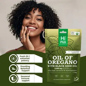HiPlus Oil of Oregano 300 Capsules with Black Seed Oil| Natural Antioxidants for Fitness| Nutritional Support| Highly Effective Botanicals Edible Dietary Supplement joy  springs  affron  sticks performance recovery true  cell bear  van  combo 5-in-1 formu