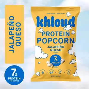 Jalapeño Queso Khloud Protein Popcorn by Khloe Kardashian | 7g of Protein Per Serving | No Seed Oils | Gluten-Free | Available in 4pk or 12pk