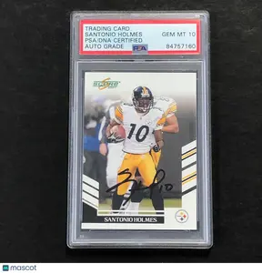 2007 Score #207 Santonio Holmes Signed Card AUTO 10 PSA slabbed Steelers