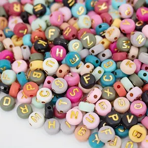 100PCS Colorful Alphabet Beads For DIY Jewelry Making Bracelets Necklaces Key Chains