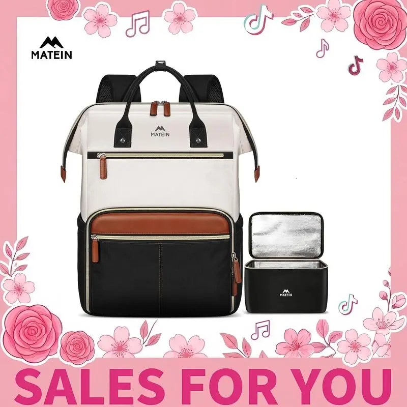 MATEIN Laptop Backpack with Lunch Box,15.6 Inch Work Backpack with Laptop Compartment,Stylish Nurse, Teacher Work Backpacks with Insulated Compartment Multi Functional Bag Summervibes summerwins
