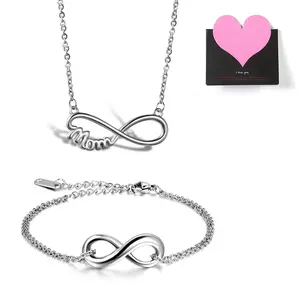 OIDEA Women's Infinity Mom Pendant Necklace, Stainless Steel Fashion Statement Chain Jewelry, Infinity Necklaces for Mother's Day Gifting, Fashion Statement Necklaces