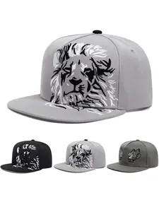 2025 Trendy Fashion New Lion Eagle Embroidered Flat Edge Hat Men's Street Personalized Skateboarding Hat Street Dance Hip Hop Hat Women's Outdoor Leisure Sports Hat Cycling Fishing Sunshade Hat Fitted Snapback Hats Embroidered Snapback Cap