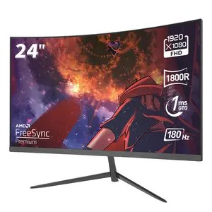 24" FHD 180Hz 1ms Slightly Curved Gaming Monitor, 100% sRGB, Borderless, IPS, Speakers, VESA, Great for Esports & Gaming Setup
