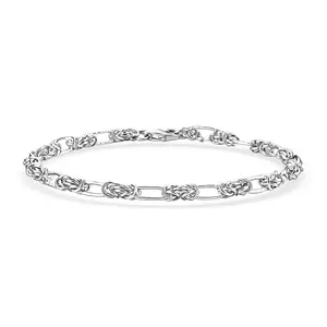 Byzantine Station Chain Bracelet in Sterling Silver 7.25 In 6.0 Grams