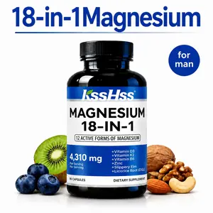 KSSHSS Magnesium Complex Supplement,18 in 1- Glycinate,Malate,Taurate and more,4310mg,Extra Strength,Nerve,Bone,Muscle,Digestive&Heart,90 Caps，all-day energy