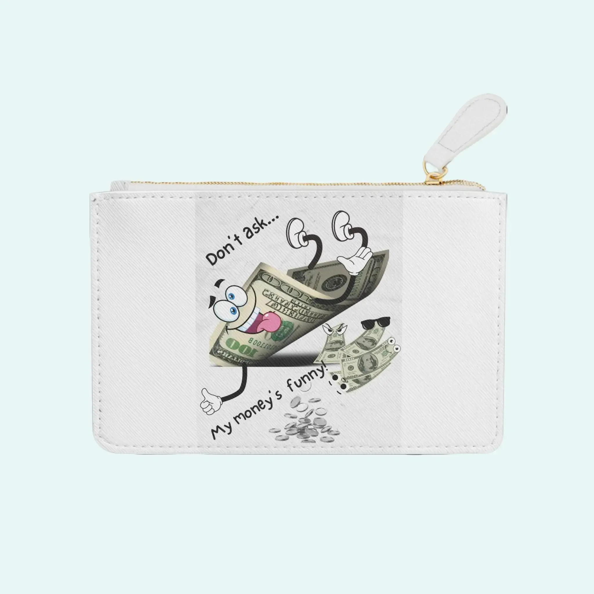 Money Low Humorous Mini Clutch Bag, Funny Coin Purse, Sarcastic Wallet, Small Money Holder, Budget Friendly Pouch