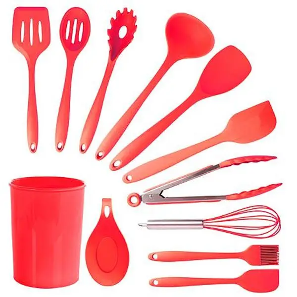 MegaChef Red Silicone Cooking Utensils, Set of 12 MegaChef Red Silicone Cooking Utensils, Set of 12